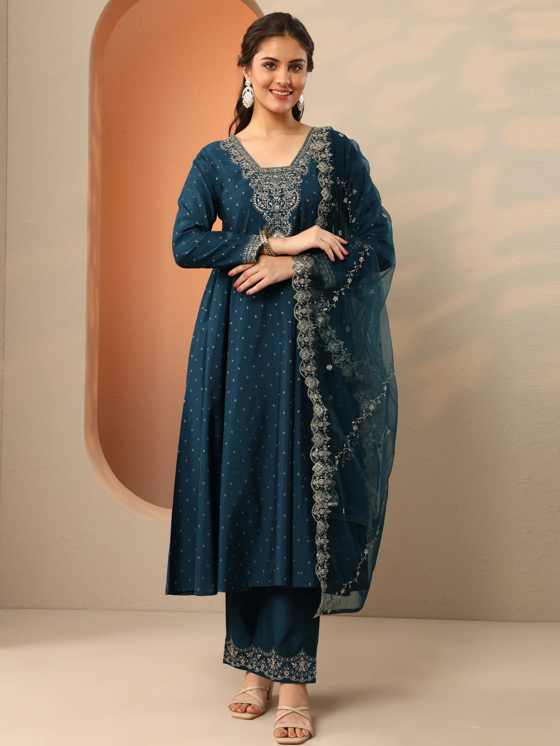 Long Flair Anarkali Dress